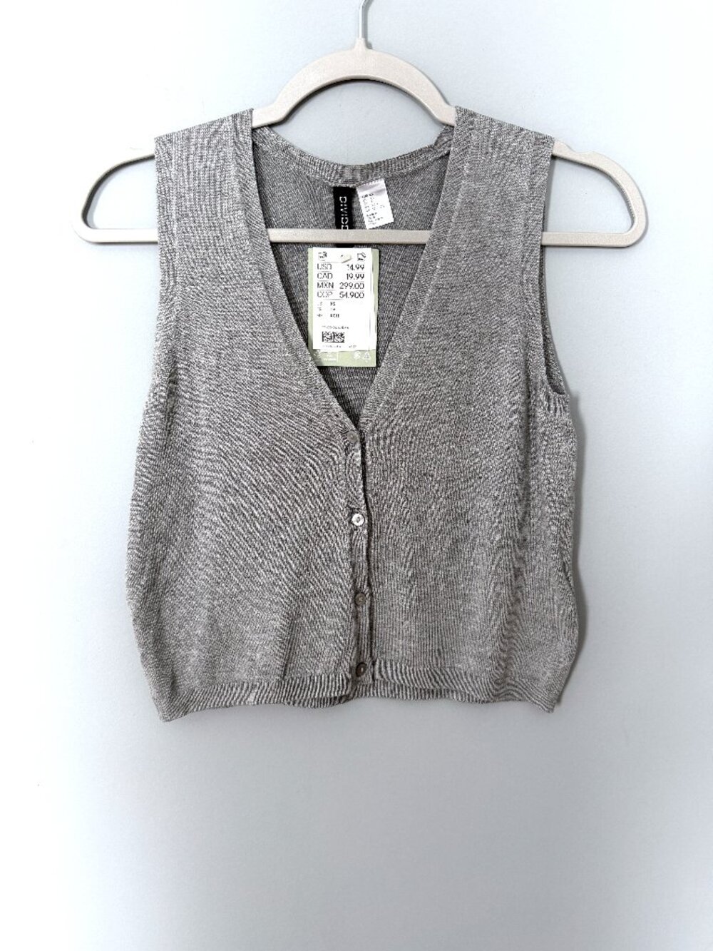 NWT H&M Divided Sweater Vest (Gray) XS